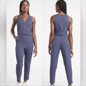 NWT Athleta Brooklyn Textured Jumpsuit Jacquard Leopard Medieval Violet Size 2